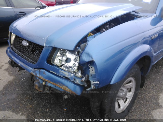 1FTYR10U42PA32591 - 2002 FORD RANGER BLUE photo 6