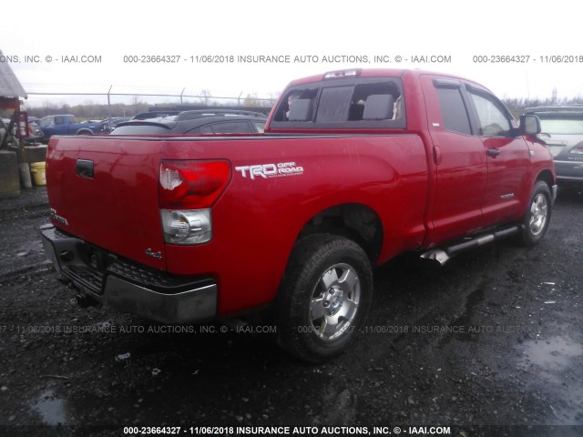 5TBBT54168S459762 - 2008 TOYOTA TUNDRA DOUBLE CAB/DOUBLE CAB SR5 RED photo 4