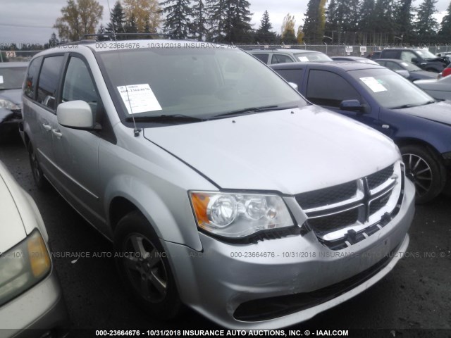 2C4RDGCG3CR284764 - 2012 DODGE GRAND CARAVAN SXT SILVER photo 1