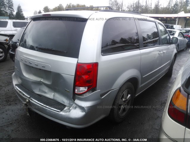 2C4RDGCG3CR284764 - 2012 DODGE GRAND CARAVAN SXT SILVER photo 4