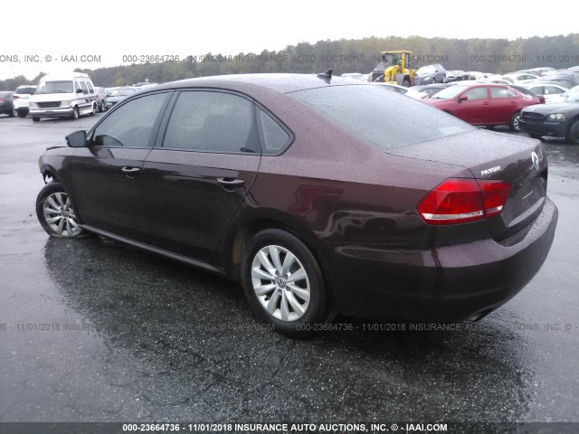 1VWAP7A35EC006347 - 2014 VOLKSWAGEN PASSAT S BURGUNDY photo 3