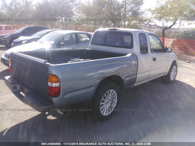 5TEVL52N84Z401787 - 2004 TOYOTA TACOMA XTRACAB SILVER photo 4