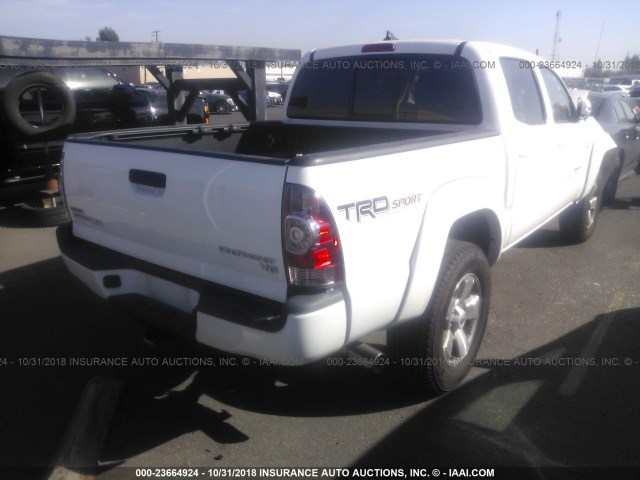 3TMJU4GN8FM189102 - 2015 TOYOTA TACOMA DOUBLE CAB PRERUNNER WHITE photo 4