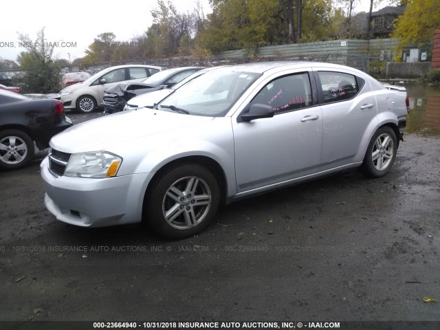 1B3LC56B49N522741 - 2009 DODGE AVENGER SXT/R/T SILVER photo 2