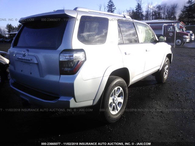 JTEBU5JRXH5433715 - 2017 TOYOTA 4RUNNER SR5 PREM/LTDL/TRAIL/TRD SILVER photo 4