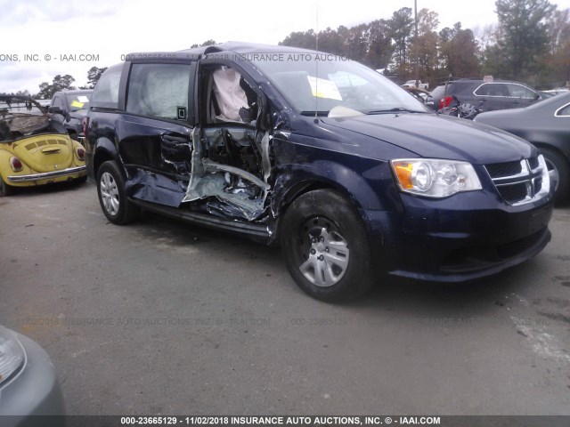 2C4RDGBG1ER104878 - 2014 DODGE GRAND CARAVAN SE BLUE photo 1