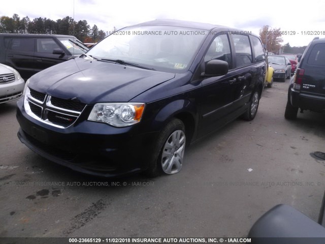 2C4RDGBG1ER104878 - 2014 DODGE GRAND CARAVAN SE BLUE photo 2