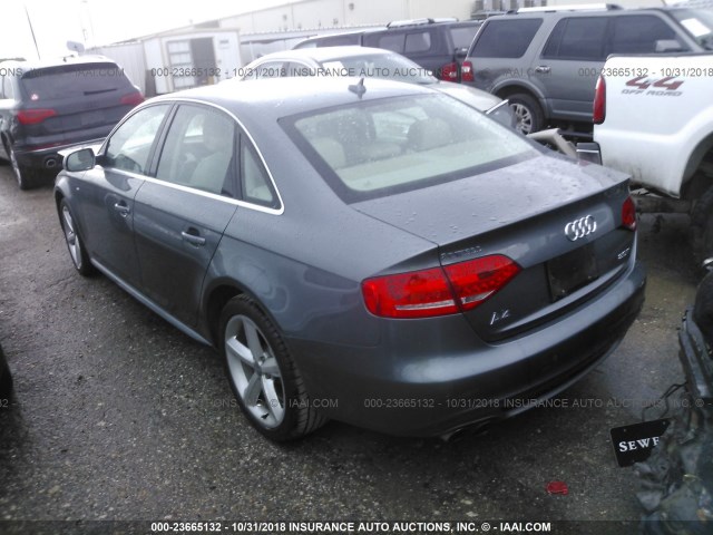 WAUEFAFL0CA067205 - 2012 AUDI A4 PREMIUM PLUS GRAY photo 3