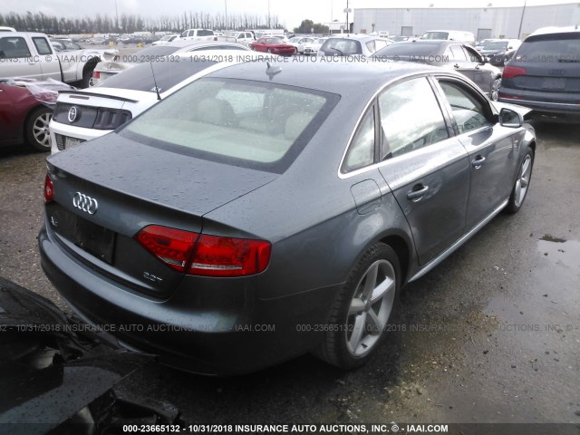 WAUEFAFL0CA067205 - 2012 AUDI A4 PREMIUM PLUS GRAY photo 4