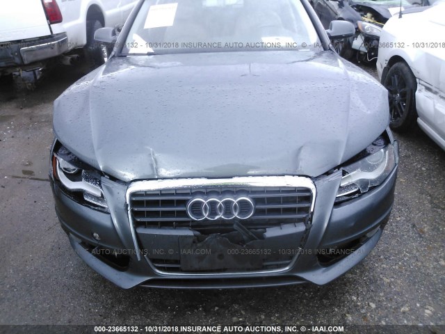 WAUEFAFL0CA067205 - 2012 AUDI A4 PREMIUM PLUS GRAY photo 6