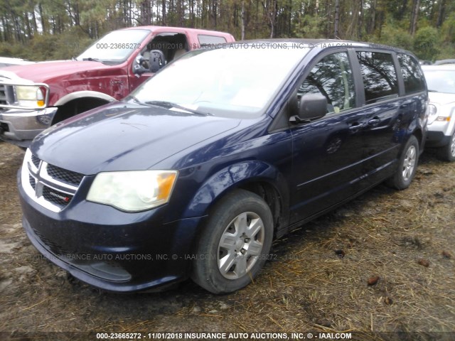 2C4RDGBG9CR262740 - 2012 DODGE GRAND CARAVAN SE BLUE photo 2