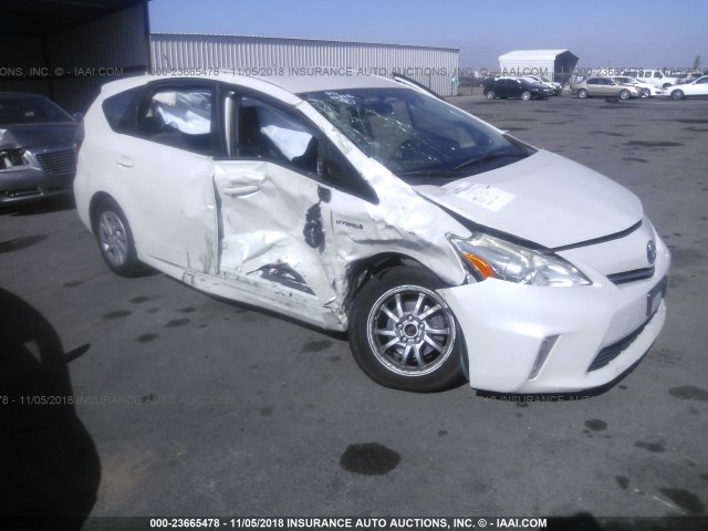 JTDZN3EU6E3320001 - 2014 TOYOTA PRIUS V WHITE photo 1