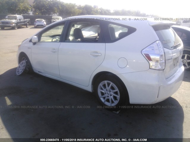 JTDZN3EU6E3320001 - 2014 TOYOTA PRIUS V WHITE photo 3