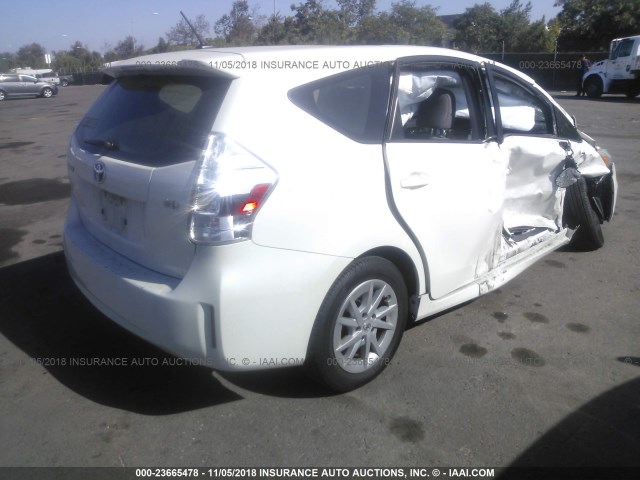 JTDZN3EU6E3320001 - 2014 TOYOTA PRIUS V WHITE photo 4