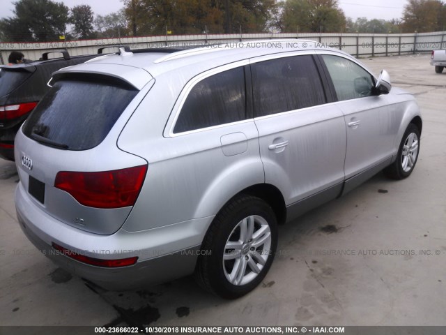 WA1AV94L27D089694 - 2007 AUDI Q7 4.2 QUATTRO SILVER photo 4