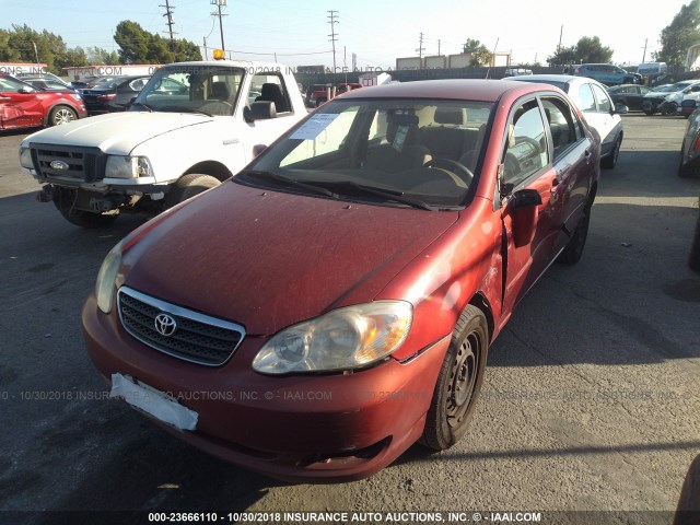 1NXBR32E75Z459031 - 2005 TOYOTA COROLLA CE/LE/S RED photo 2