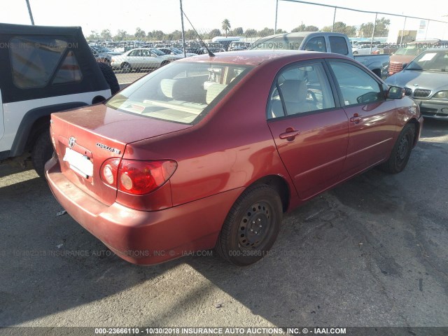 1NXBR32E75Z459031 - 2005 TOYOTA COROLLA CE/LE/S RED photo 4