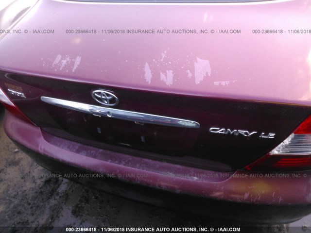 4T1BE32K92U094803 - 2002 TOYOTA CAMRY LE/XLE/SE RED photo 6