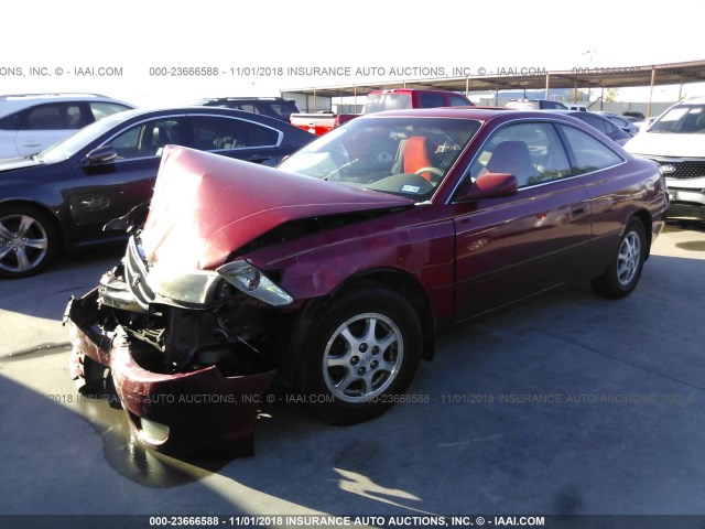 2T1CG22P5YC279347 - 2000 TOYOTA CAMRY SOLARA SE RED photo 2