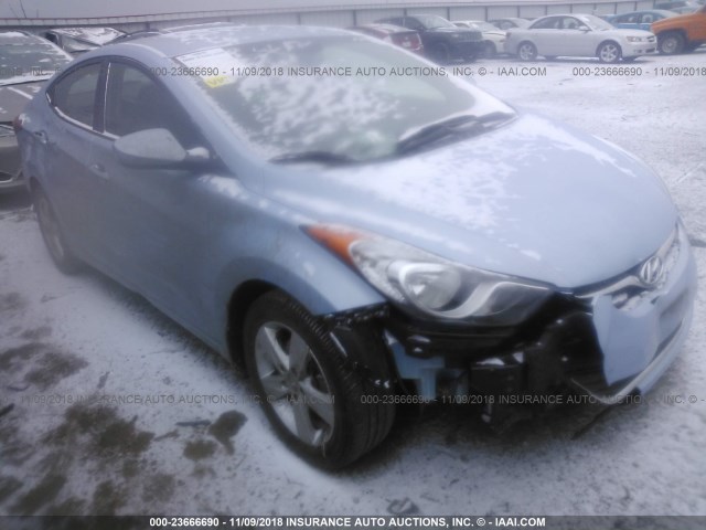 KMHDH4AE0DU522567 - 2013 HYUNDAI ELANTRA GLS/LIMITED BLUE photo 1