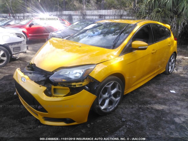 1FADP3L99DL127395 - 2013 FORD FOCUS ST YELLOW photo 2