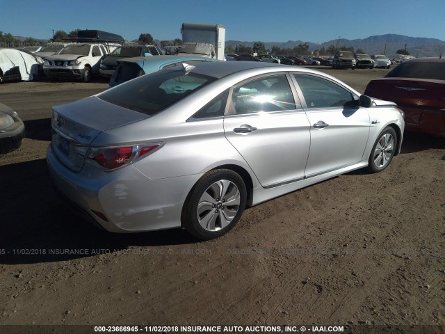 KMHEC4A43DA098507 - 2013 HYUNDAI SONATA HYBRID SILVER photo 4