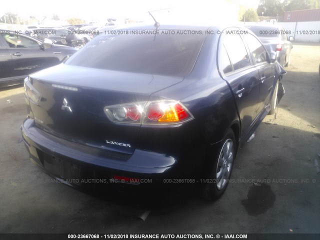 JA32U2FU6DU017000 - 2013 MITSUBISHI LANCER ES/ES SPORT Dark Blue photo 4