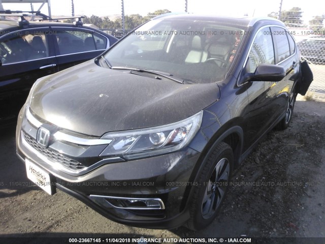 5J6RM3H96FL020495 - 2015 HONDA CR-V TOURING BLACK photo 2