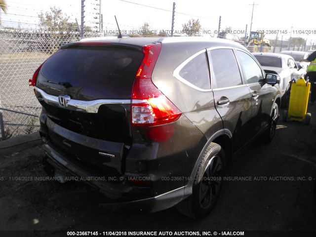 5J6RM3H96FL020495 - 2015 HONDA CR-V TOURING BLACK photo 4