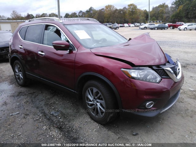 5N1AT2MT4FC879095 - 2015 NISSAN ROGUE S/SL/SV BURGUNDY photo 1