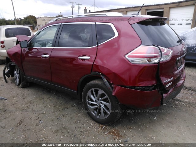 5N1AT2MT4FC879095 - 2015 NISSAN ROGUE S/SL/SV BURGUNDY photo 3