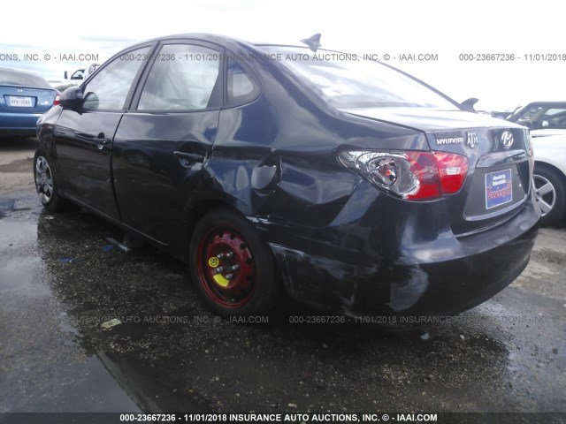 KMHDU46D09U706667 - 2009 HYUNDAI ELANTRA GLS/SE BLACK photo 3