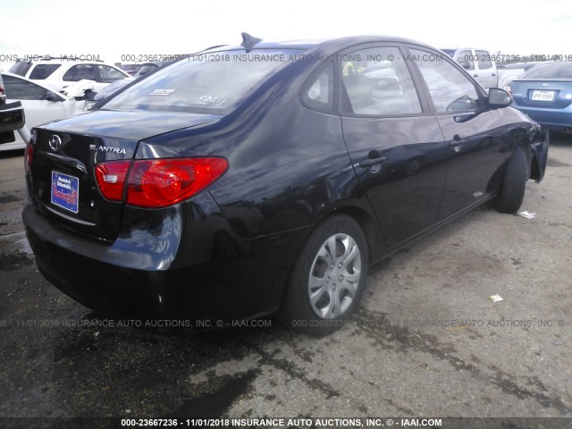 KMHDU46D09U706667 - 2009 HYUNDAI ELANTRA GLS/SE BLACK photo 4