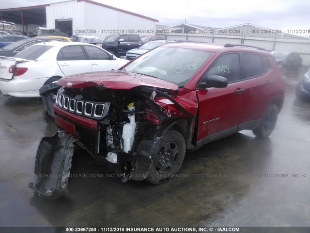 3C4NJCAB3JT271627 - 2018 JEEP COMPASS SPORT RED photo 2