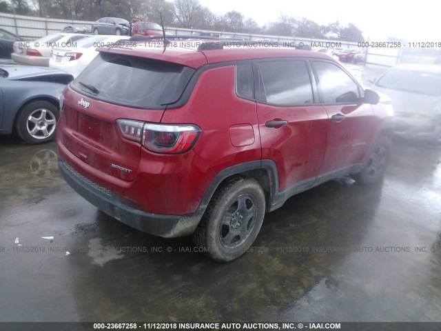 3C4NJCAB3JT271627 - 2018 JEEP COMPASS SPORT RED photo 4