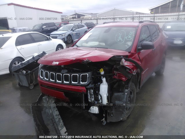 3C4NJCAB3JT271627 - 2018 JEEP COMPASS SPORT RED photo 6