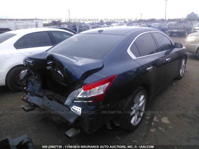 1N4AA5AP5AC850206 - 2010 NISSAN MAXIMA S/SV Dark Blue photo 4