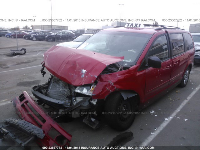 2D4RN3D15AR438469 - 2010 DODGE GRAND CARAVAN HERO RED photo 2