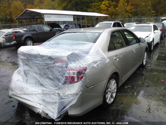 4T1BD1FKXEU135641 - 2014 TOYOTA CAMRY HYBRID/LE/XLE BEIGE photo 4