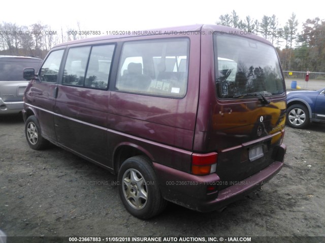 WV2MH8706XH000693 - 1999 VOLKSWAGEN EUROVAN MV MAROON photo 3