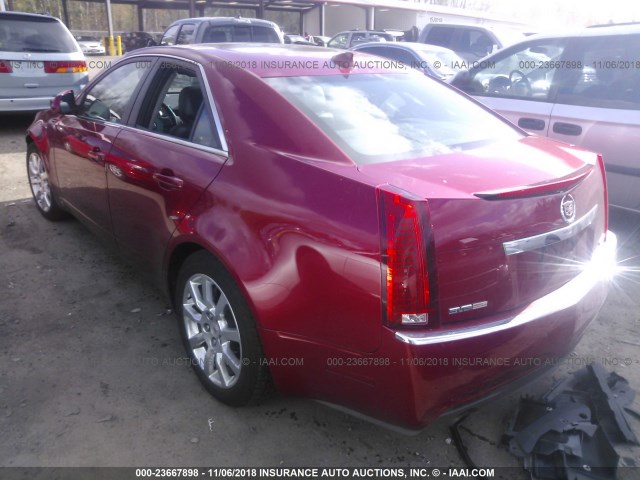 1G6DT57V090110229 - 2009 CADILLAC CTS HI FEATURE V6 RED photo 3