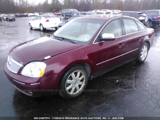 1FAHP28166G138543 - 2006 FORD FIVE HUNDRED LIMITED MAROON photo 2