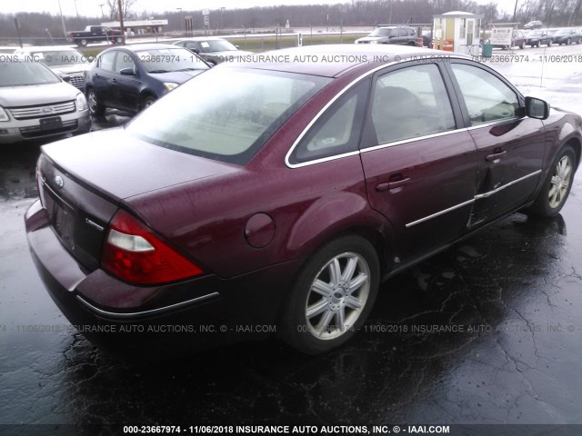 1FAHP28166G138543 - 2006 FORD FIVE HUNDRED LIMITED MAROON photo 4