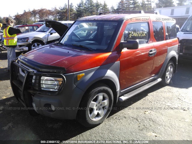 5J6YH28504L001199 - 2004 HONDA ELEMENT EX ORANGE photo 2