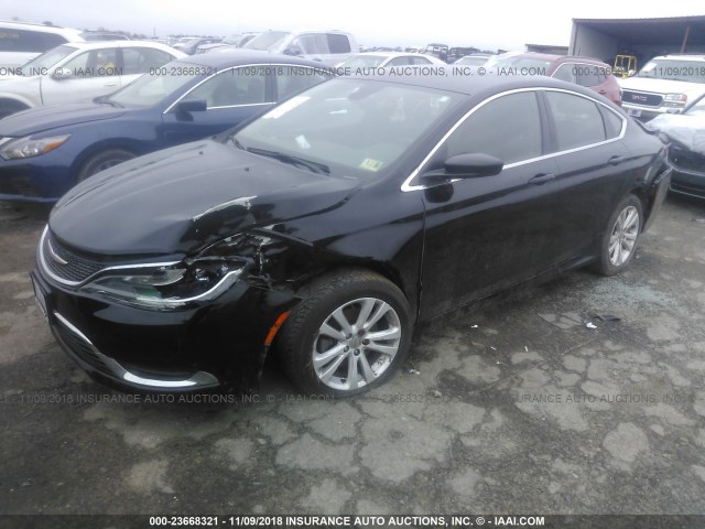 1C3CCCAB6FN640185 - 2015 CHRYSLER 200 LIMITED BLACK photo 2