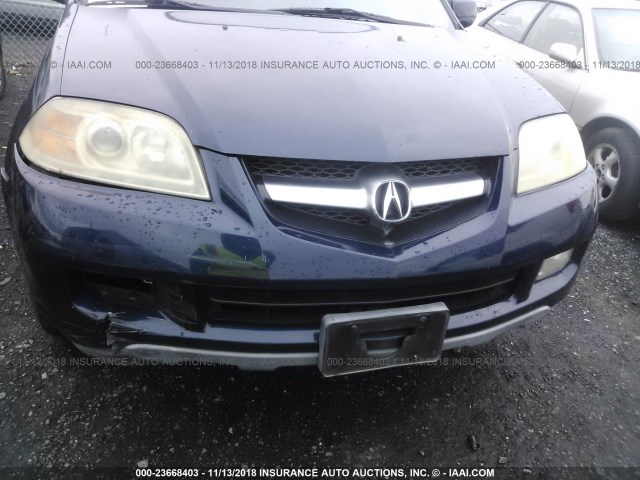 2HNYD18624H506575 - 2004 ACURA MDX TOURING BLUE photo 6