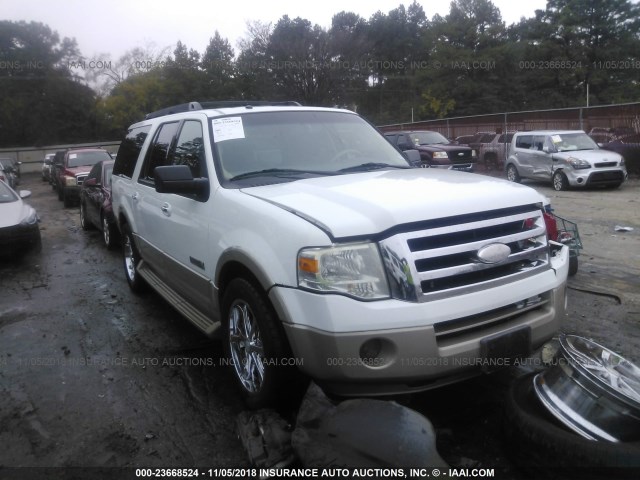 1FMFK17507LA17686 - 2007 FORD EXPEDITION EL EDDIE BAUER WHITE photo 1