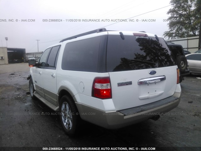 1FMFK17507LA17686 - 2007 FORD EXPEDITION EL EDDIE BAUER WHITE photo 3