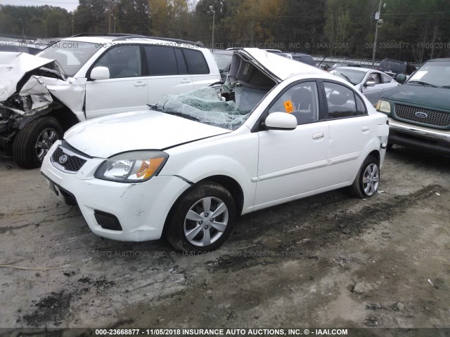 KNADH4A39A6646398 - 2010 KIA RIO LX/SX WHITE photo 2