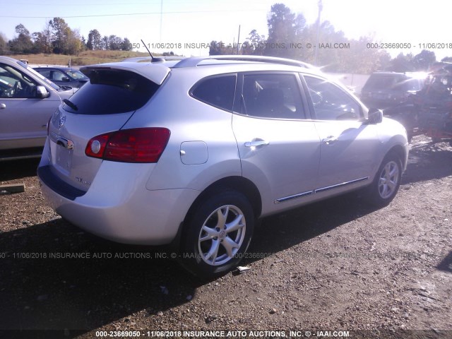 JN8AS5MVXBW254627 - 2011 NISSAN ROGUE S/SV/KROM SILVER photo 4